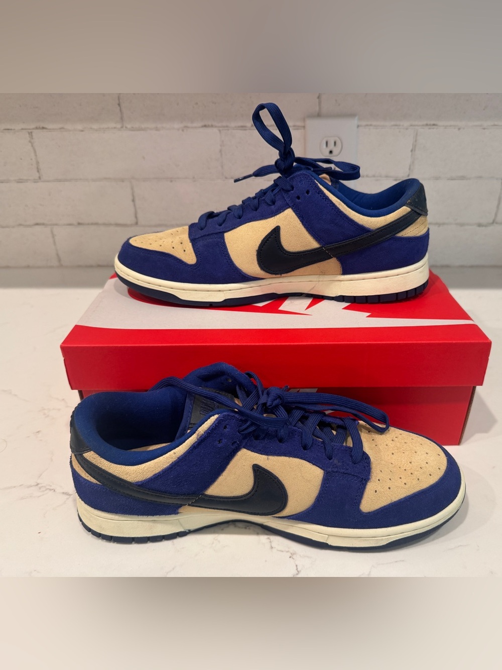 Nike Dunk Low LX Blue Suede Sneaker | DV7411-400 | Women's Size US 12 Men 10.5 - Picture 5 of 10